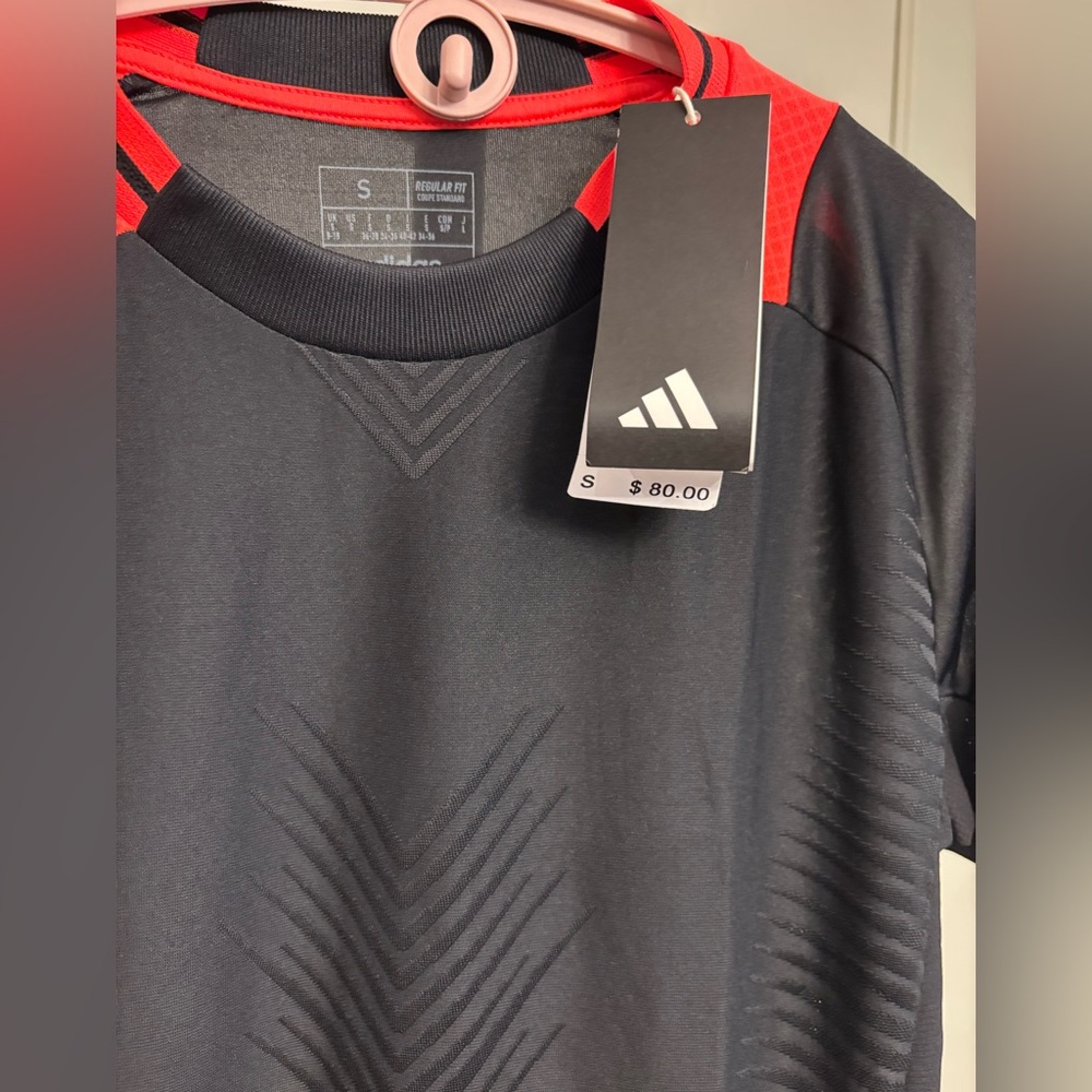 Adidas Tiro 24 NWT Small Soccer Jersey  Black & Solar Red MSRP $80 - Picture 3 of 3